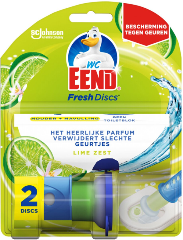6 X WC Eend Fresh Discs Houder Lime 2Discs 11.5 ml