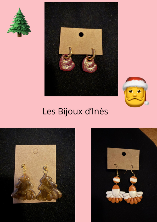 3 paires de boucles d’oreilles.