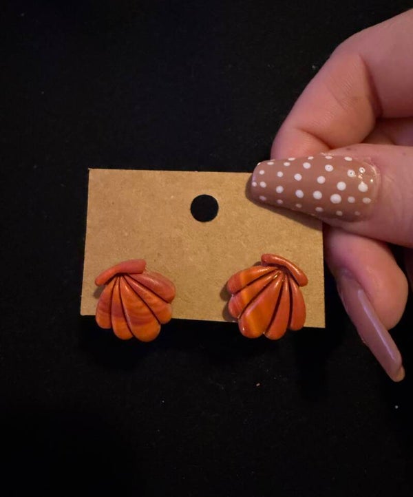 Modèles coquillage marron et orange.