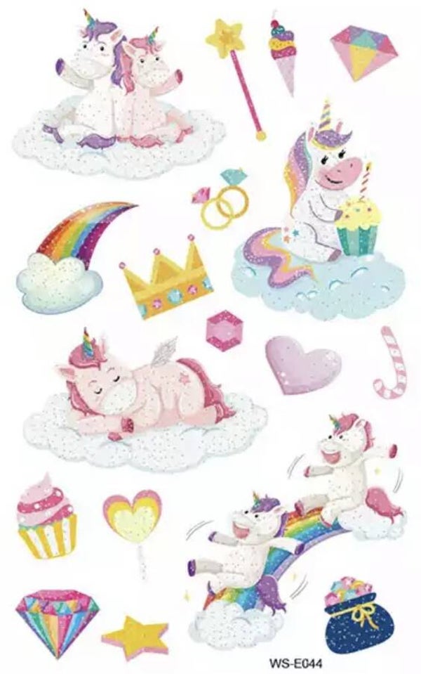 Glittertattoo unicorn