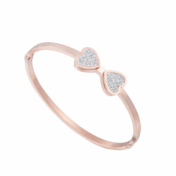 Armband rosé hartjes