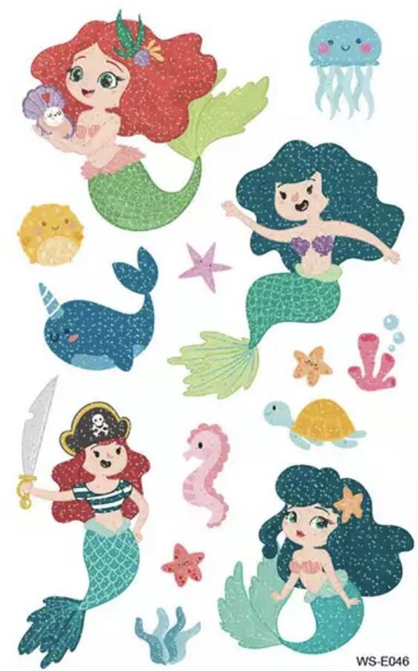 Glittertattoo zeemeermin