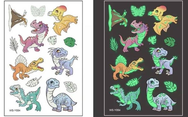 Tattoos glow in the dark dino’s