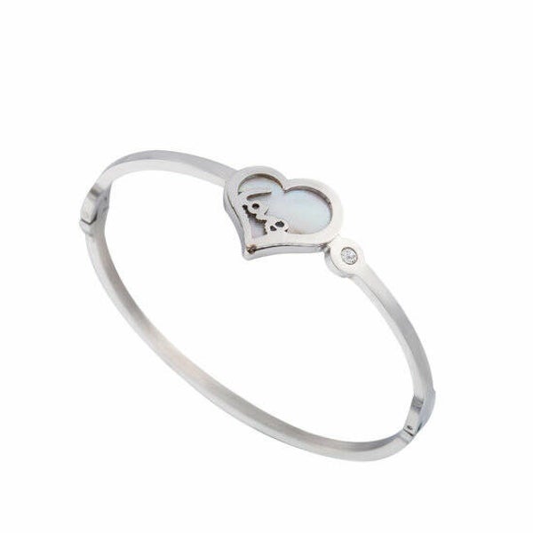 Armband zilver hartje love