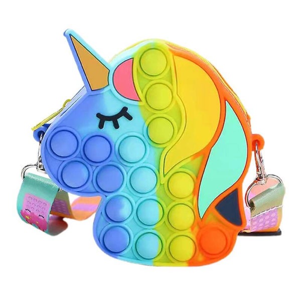 Pop it tasje eenhoorn regenboog