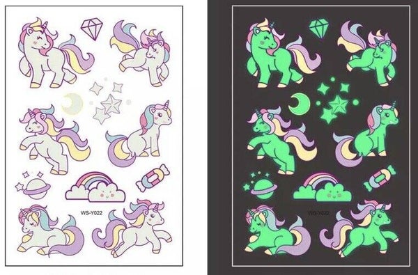 Tattoos glow in the dark unicorn