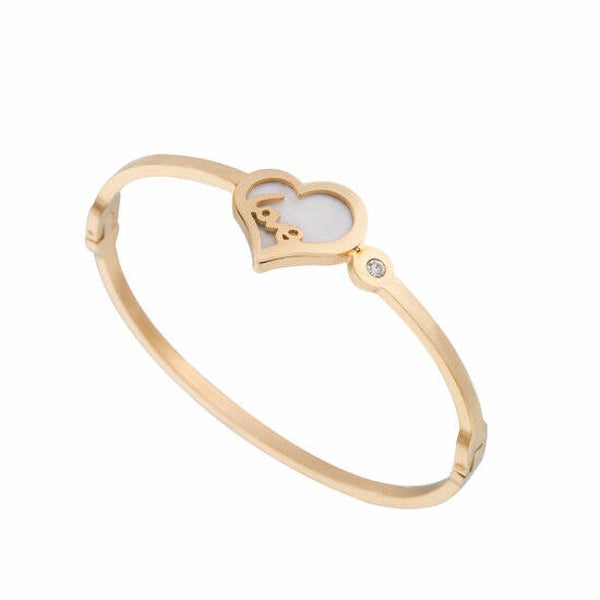 Armband goud hartje love