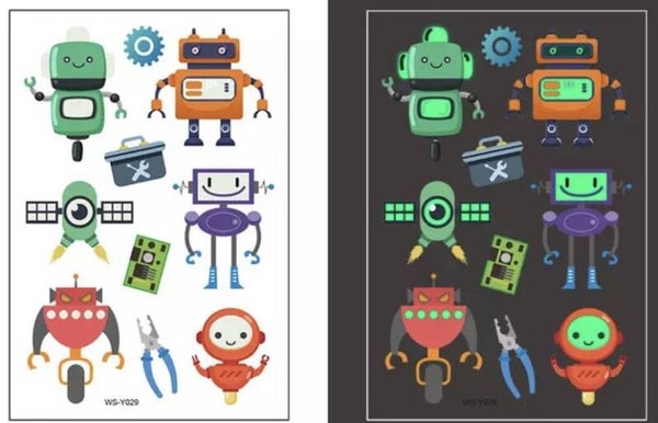Tattoos glow in the dark robots
