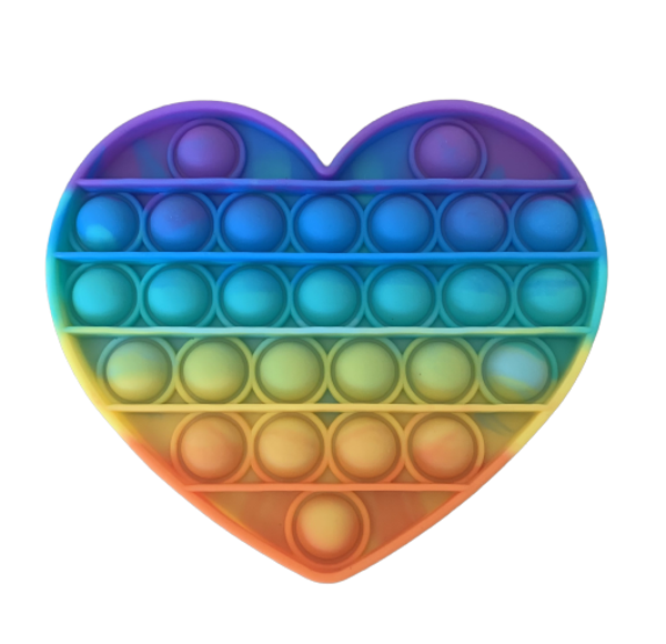 Pop it rainbow hartje