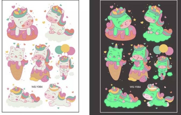 Tattoos glow in the dark unicorn funny