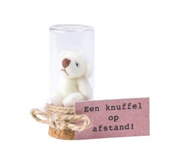 Een knuffel in een flesje, een knuffel op afstand!