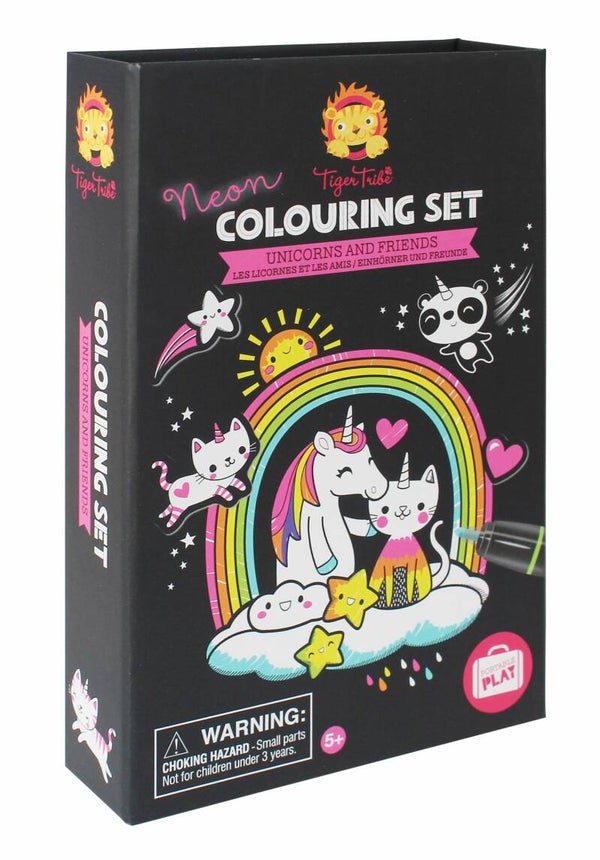 Neon colouring set unicorn