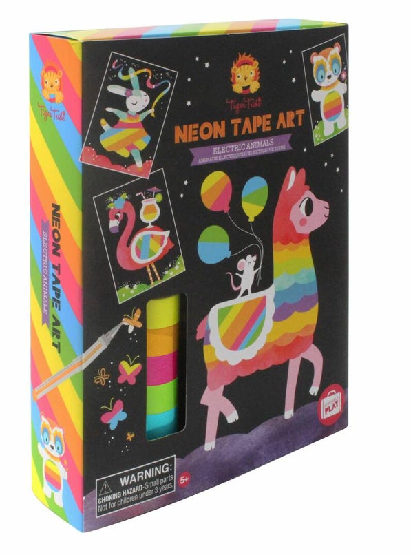 Neon tape art electric animals