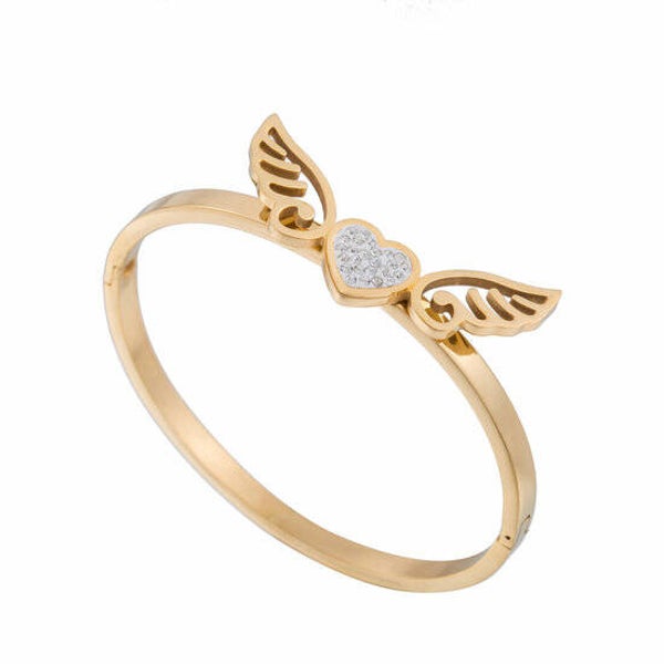 Armband engelen hartje goud