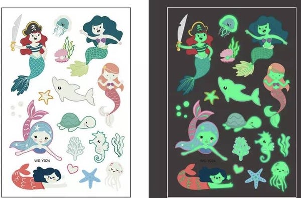 Tattoos glow in the dark zeemeermin