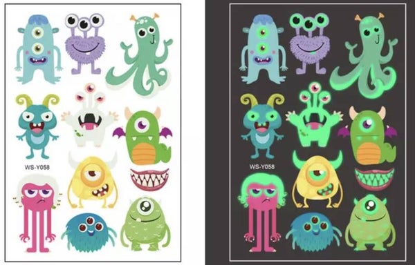 Tattoos glow in the dark monsters