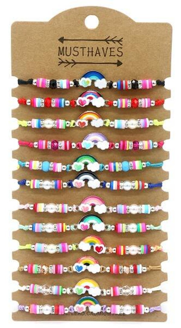 Armbanden setje regenboog 12 stuks