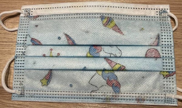 Mondmaskers voor kinderen eenhoorn blauw 50stuks