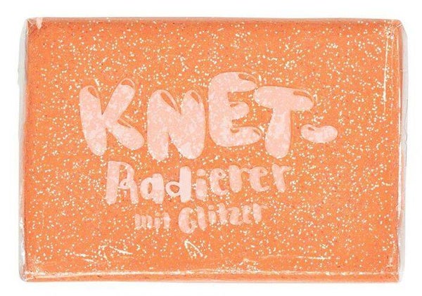 Glitter kneedgum oranje