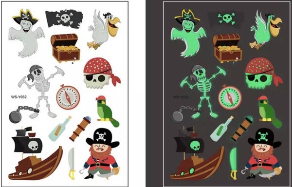 Tattoos glow in the dark piraat