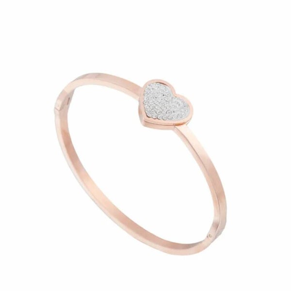 Armband hart rose