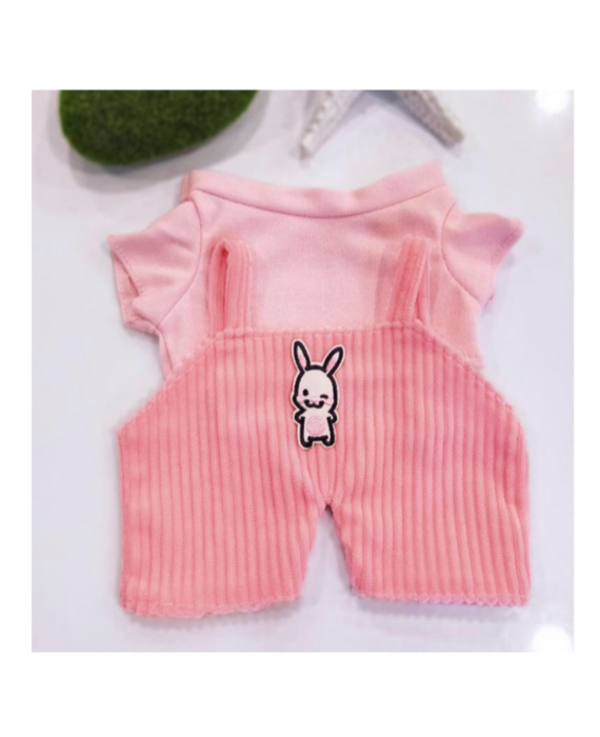 Roze salopette en shirt