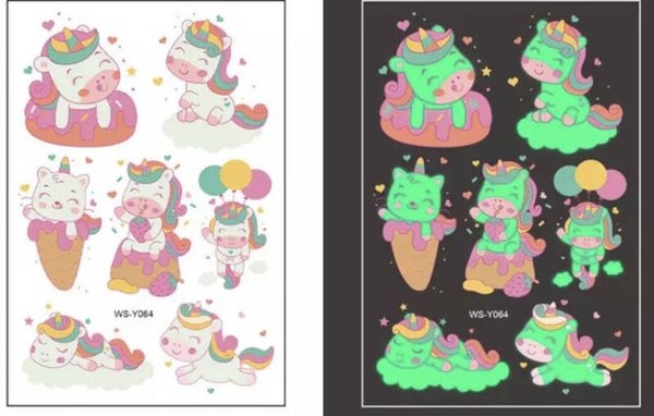 Tattoos glow in the dark unicorn funny