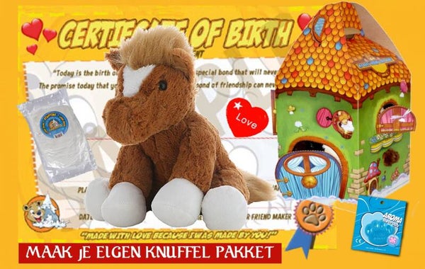 Pakket maak je eigen knuffel paard