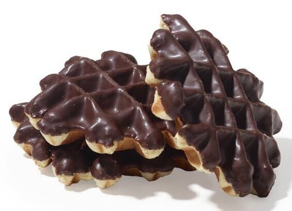 Vanillewafels met chocolade 700g verp. 30 stuks in karton