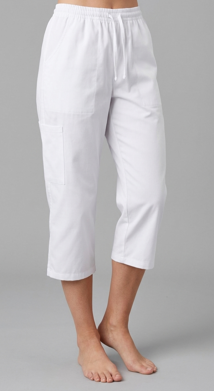 Bundhose, 7/8-Länge, Unisex-Schlupfhose, MARIE, weiss