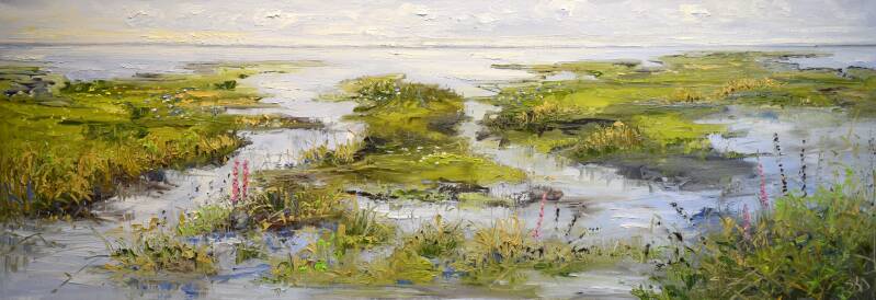 Green walk, oil on canvas, 50 x 150 cm, 2026. 