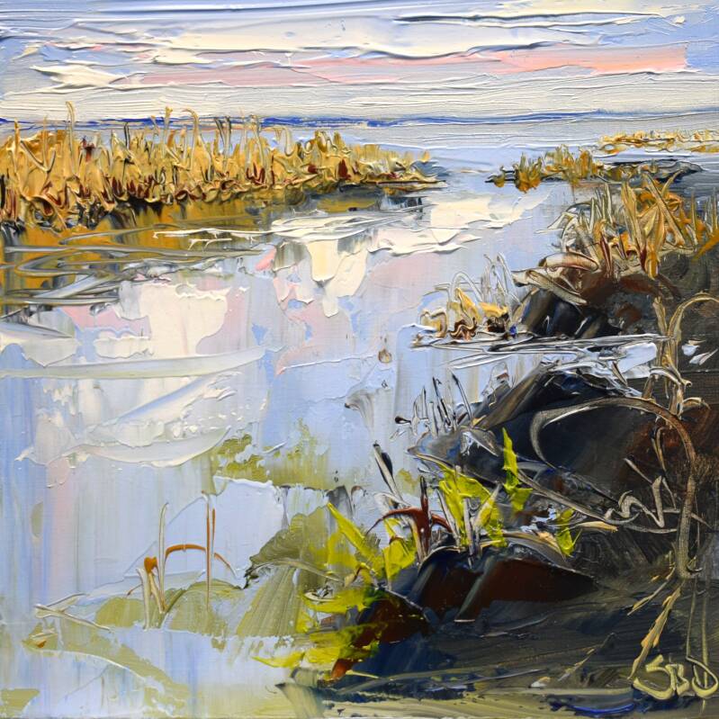 Flow, oil on panel, 14 x 1 4 cm, 2026. 