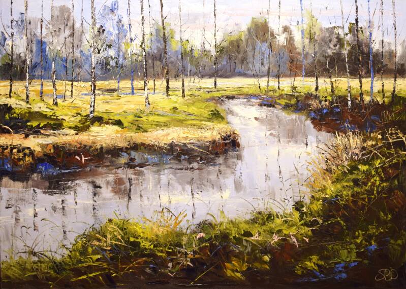 Land of the kingfisher, oil on canvas, 100 x 140 cm, 2023. (Gallery Drentsche Aa)