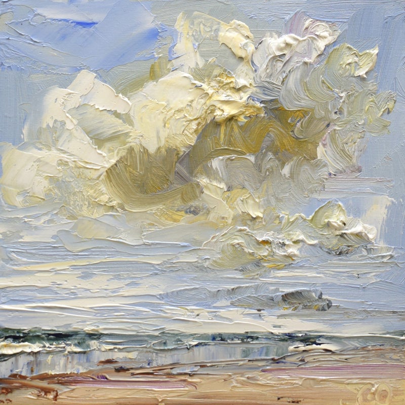 Giant cloud, oil on panel, 14 x 14 cm, 2022.