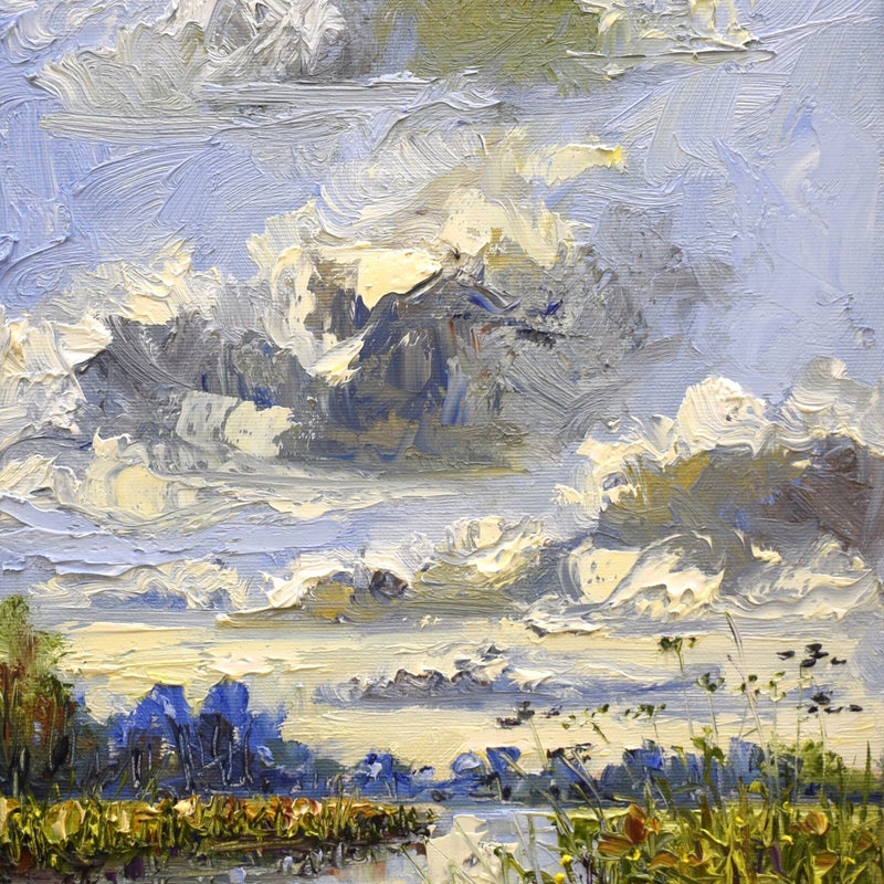 Cloud chasing, oil on canvas, 30 x 24 cm, 2022.