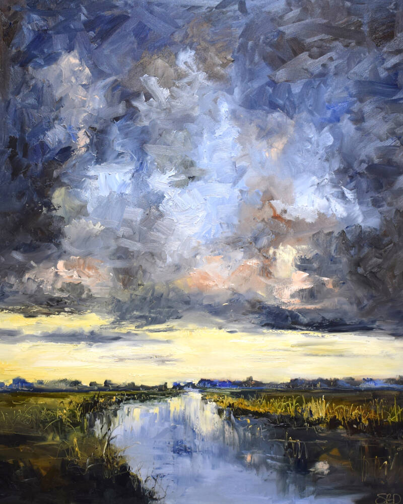 Behind the clouds, oil on canvas, 80 x 100 cm, 2020. (SOLD)