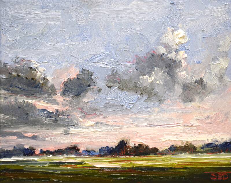 Pink light, oil on canvas, 24 x 30 cm, 2020.  (SOLD)