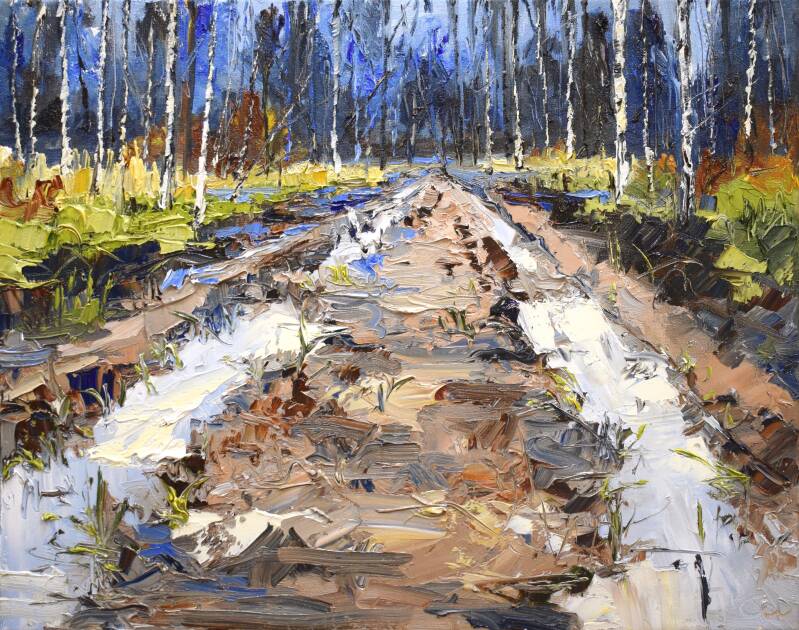 Follow the track, oil on canvas, 40 x 50 cm, 2020. (SOLD)