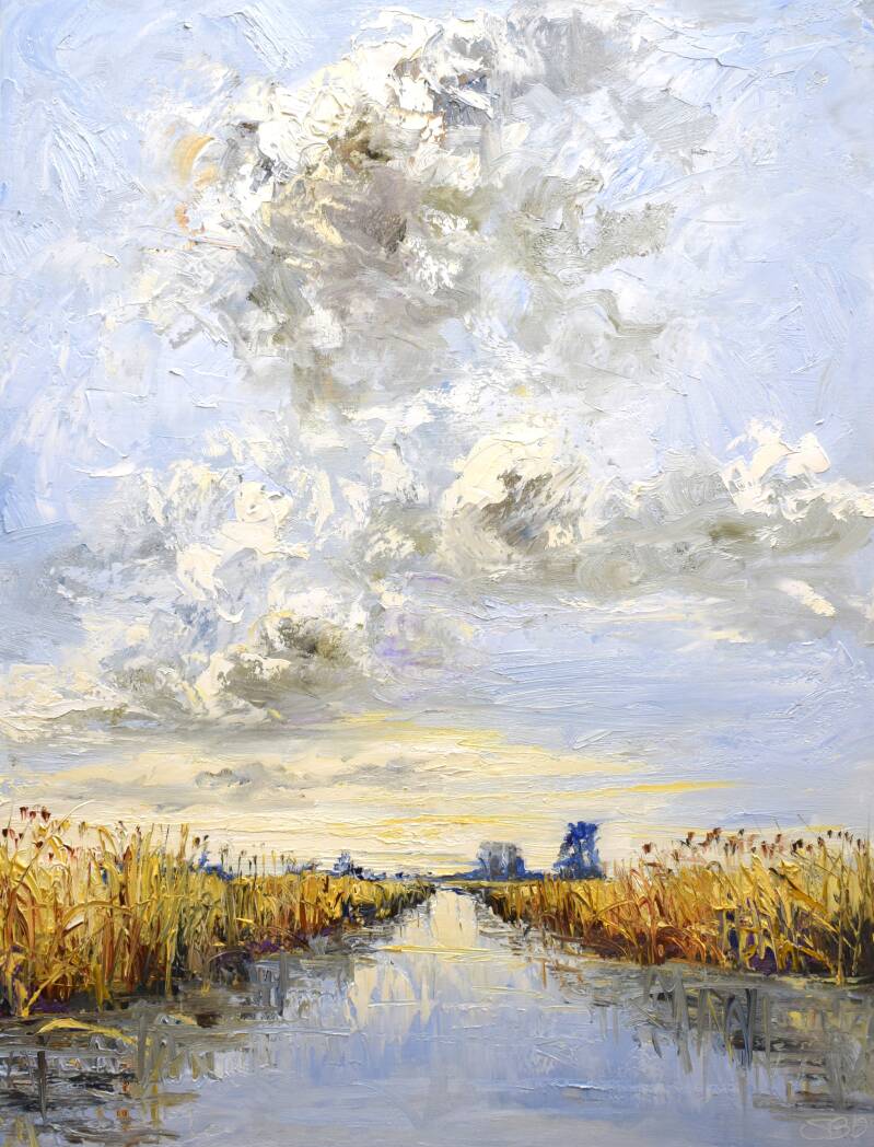 De Weerribben, oil on canvas, 80 x 60 cm, 2021.  (SOLD)