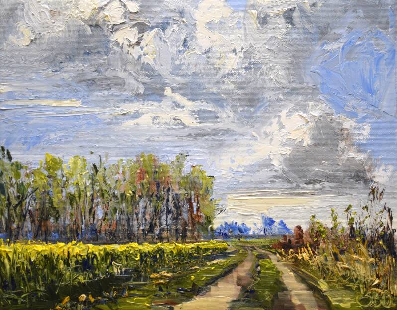Spring path, oil on canvas, 24 x 30 cm, 2021. (Gallery Bonnard)