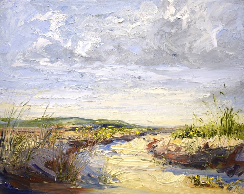 Follow the dune path, oil on canvas, 40 x 50 cm, 2021. 