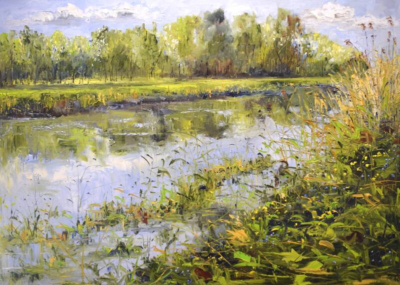 Isolated in nature, oil on canvas, 140 x 100 cm, 2020. (SOLD)
