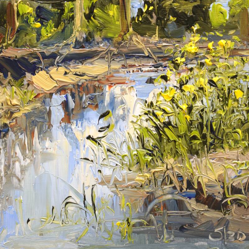 Hide in nature, oil on canvas, 14 x 1 4 cm, 2021. (SOLD)