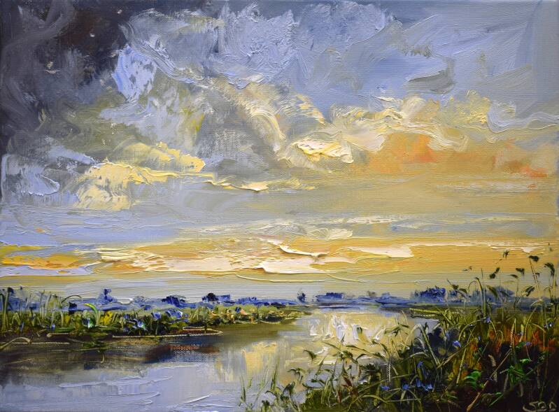 Night Shift, oil on canvas, 30 x 40 cm, 2021. (SOLD)
