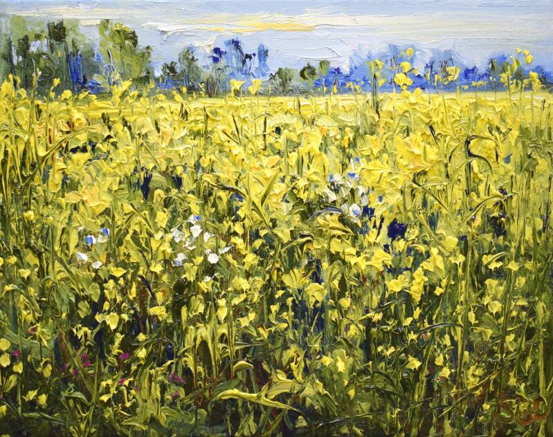 Open up, oil on canvas,  24 x 30 cm, 2021.  (SOLD)