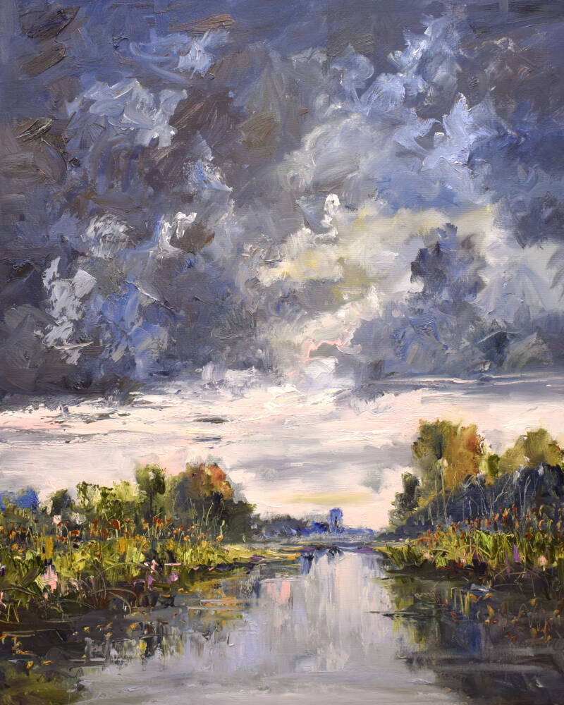 Quiet evening, oil on canvas, 80 x 100 cm. (SOLD).