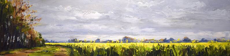 Silent world, oil on canvas, 40 x 160 cm, 2016. (Kunst of Art)