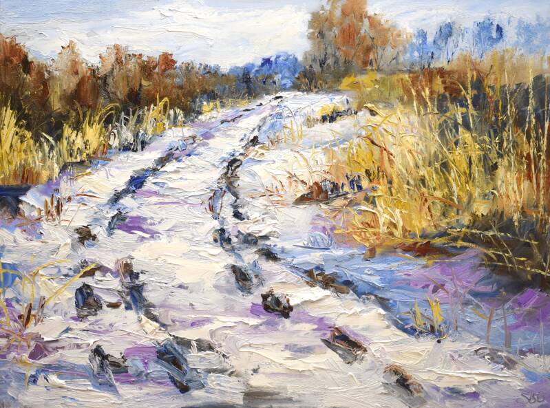 Snow fever, oil on canvas, 60 x 80 cm, 2021. 