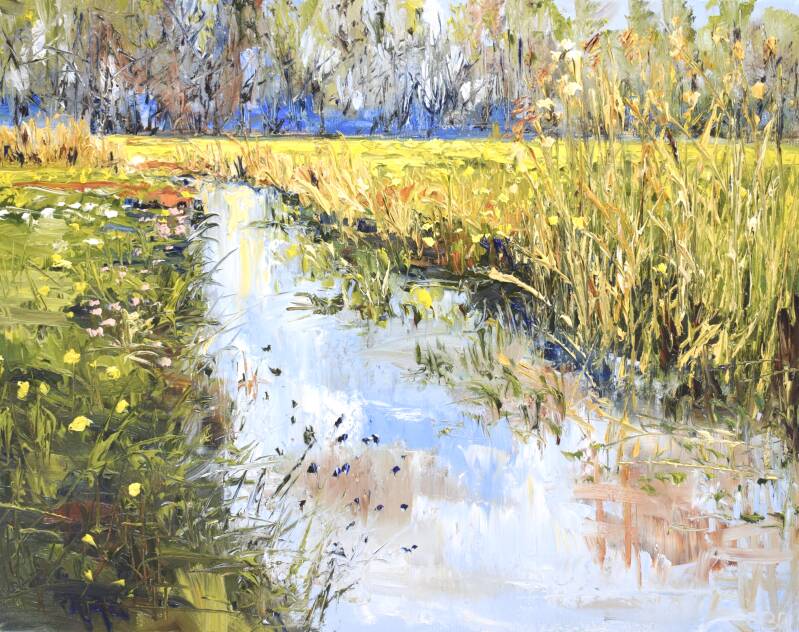 Spring field, oil on canvas, 40 x 50 cm, 2021.