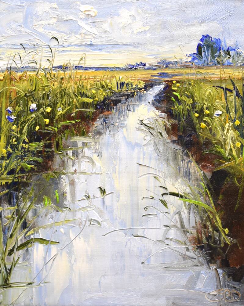 Spring zone, oil on canvas, 24 x 30 cm, 2021. (SOLD)